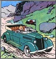Dans quel album Tintin fuit ses poursuivants au volant de cette voiture ?