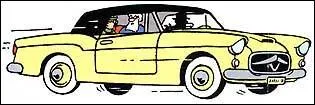 Dans quel pays les h&eacute;ros se trouvent-ils, Tintin &eacute;tant au volant de cette jolie voiture ?