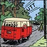 Quelle est la marque de la camionnette de la boucherie "Sanzot" ?