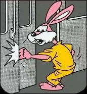 Ce lapin risque de se faire coincer les doigts !
