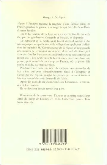 Qui a écrit le livre "Voyage à Pitchipoï" ?