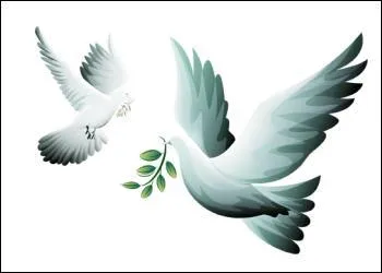 Que symbolise la colombe blanche tenant une branche d'olivier ?