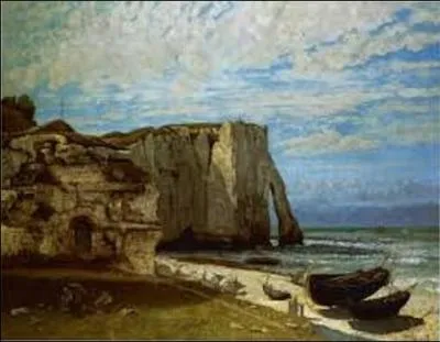 Quel peintre réaliste (1819-1877) a créé cette huile sur toile (H : 1, 33 m x L : 1, 62 m) appelée "La falaise d'Étretat après l'orage" en 1870 ?