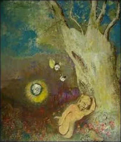 Comment s'appelle ce peintre du mouvement symboliste (1840-1916) qui crée cette huile sur bois, se nommant "Sommeil de Caliban", entre 1895 et 1900 ?