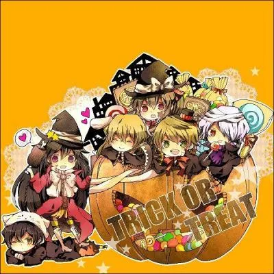 De quel manga viennent tous ces personnages entassés dans une citrouille ?