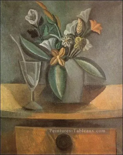 Qui a peint "Vase de fleurs, verre de vin et cuillère" ?