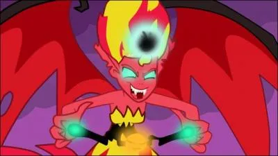Dans Equestria Girls, comment la méchante fait-elle pour se transformer ?