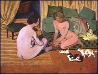 Qui a peint "Femmes nues aux chats" ?