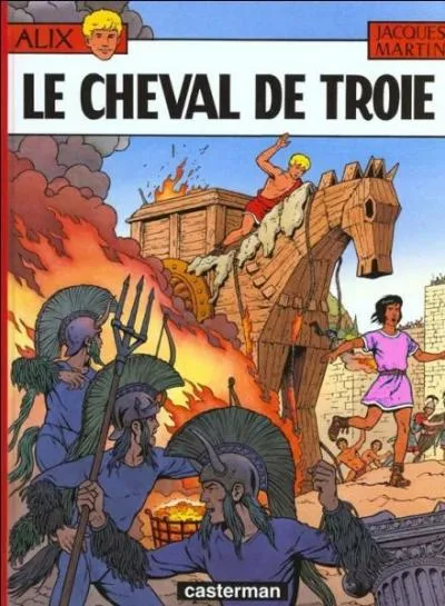 Autre évocation de cette scène homérique... Mais n'y aurait-il pas quelque chose d'étrange, sur cette couverture de Stéphane Collaro... pardon, de Jacques Martin ?