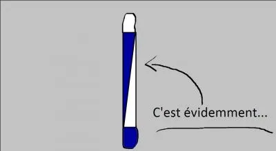 Ça sert à écrire et à effacer. Un côté est bleu, l'autre est blanc. C'est évidemment...