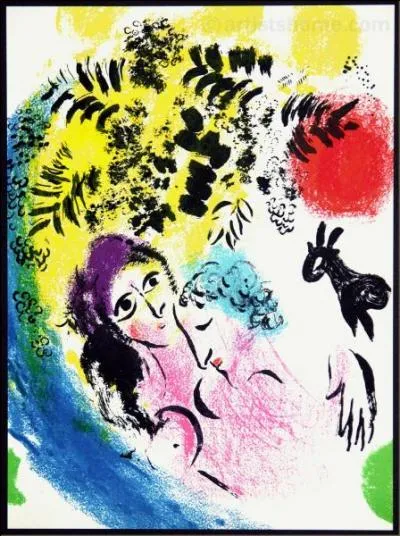 Qui a peint "Les amoureux au soleil rouge" ?