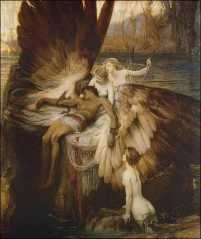 Il se fracassa violemment en pleine mer et mourut sur le coup. Qui sont ses filles se lamentant sur sa dépouille ?