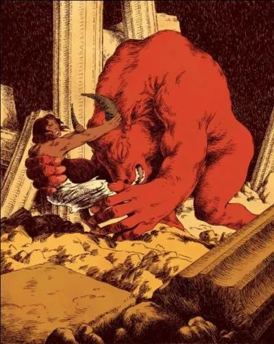 Ensuite, Icare et son père seront enfermés dans ce lieu pour avoir aidé un héros grec à tuer cette créature. Qui est-il ?