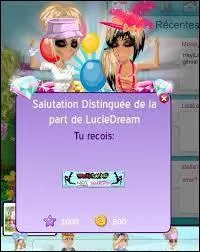 Pour faire une salutation à quelqu'un, il faut avoir....diamants.