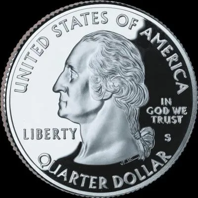 La pi&egrave;ce de 25 cents (soit un quart de dollar) s'appelle un quarter aux Etats-Unis. Quel profil d'homme politique est repr&eacute;sent&eacute; sur cette pi&egrave;ce ?