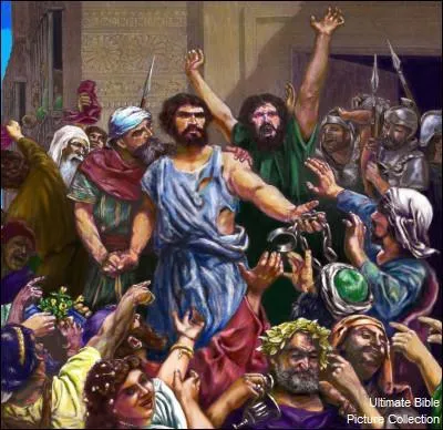 Bandit, criminel et voleur, il menait la révolte contre l'autorité romaine. Le gouverneur Ponce Pilate sera contraint devant une foule surexcitée de gracier cet homme à la place de Jésus-Christ ; qui est-il ?