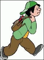 Il _____ sa trousse et son cahier dans son cartable pour aller à l'école.