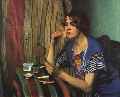 Qui a peint "Femme avec un poudrier" ?