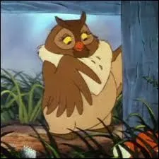 Comment s'appelle le hibou vivant chez la veuve Tartine dans le film d'animation "Rox et Rouky" ?
