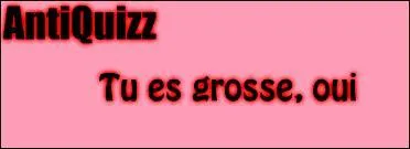 Le jus de fruits n'est pas bon, ne bois que de l'eau minérale, sinon tu vas grossir. Tes amis te disent que tu te tortures ? Ils se trompent. Tu es grosse. Très grosse. Et tu veux maigrir. Quand tu te regardes dans le miroir, c'est normal que tu te vois très grosse...