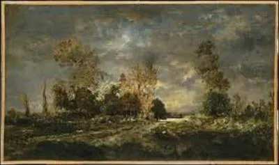 Quel artiste peintre paysagiste (1812-1867), cofondateur de l'école de Barbizon, reconnu comme un observateur attentif de la nature à toutes les époques de l'année, a peint cette huile sur toile entre 1860 et 1865, nommée "Route dans la forêt de Fontainebleau, effet d'orage" ?