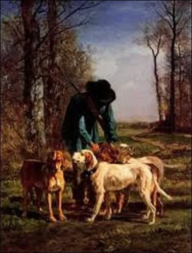 Quel peintre (1810-1865) de l'École de Barbizon, surtout spécialisé dans les paysages, peint cette huile sur toile intitulée "Garde-chasse arrêté près de ses chiens", en 1854 ? Pour la petite histoire, atteint de folie à la fin de sa vie, il se met à faire des peintures représentant des vaches dans des arbres, pas banal, n'est-ce pas ?