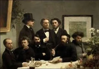 "Un coin de table" est une huile sur toile (H : 1, 60 m x L : 2, 25 m) de 1872, représentant un portrait de groupe tout autant qu'un témoignage sur l'histoire littéraire du XIXe siècle, du mouvement poétique du Parnasse en particulier. Mais quel artiste réaliste (1836-1904) a créé cette uvre ?