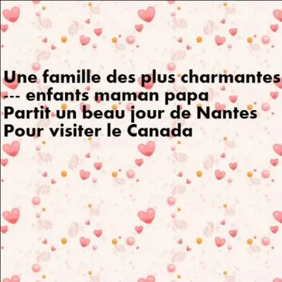 Combien d'enfants la famille imaginée par Charles Trenet contient-elle dans "Voyage au Canada" ?