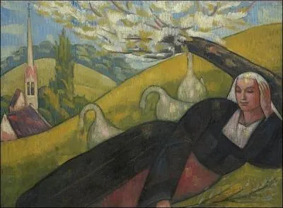 Qui a peint "Le repos à Pont-Aven (la gardeuse d'oies)" ?