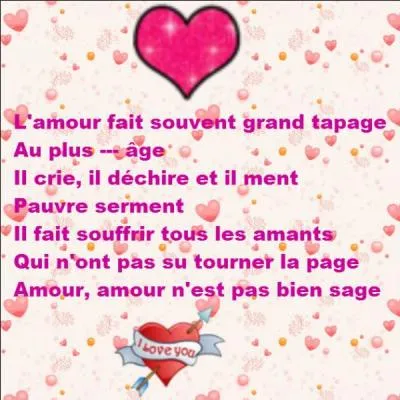 Vous connaissez la jolie Peau d'âne du film du même nom. D'après elle, quand l'amour fait-il souvent tapage ?