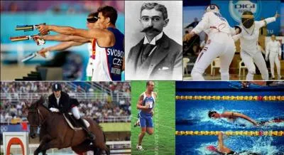 Ce sport a &eacute;t&eacute; cr&eacute;&eacute; par le cr&eacute;ateur des JO, Pierre de Coubertin. Il est apparu officiellement en 1912 lors des JO de Londres. Coubertin a voulu reproduire les qualit&eacute;s d'un soldat, ici, les qualit&eacute;s d'un cavalier.Quel est ce sport ?