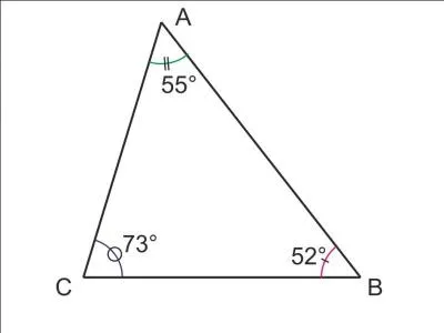 Dans un triangle, la somme des 3 angles est égale à :