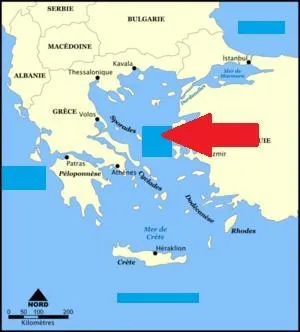 De quelle mer s'agit-il au niveau de la flèche rouge ?