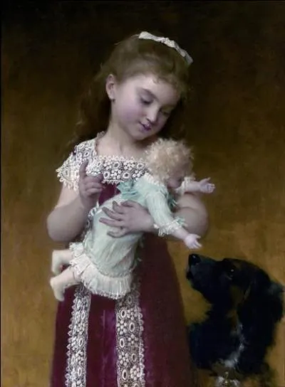 Qui a peint "Petite fille avec une poupée et un chien" ?
