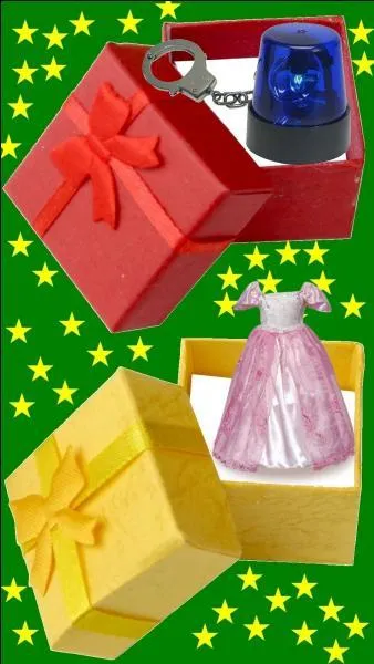 Quelle est la couleur du cadeau pour la petite Véronique Genest ?