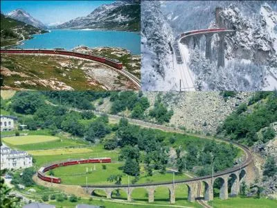 Allons en Suisse, il existe un train, le « glacier express », il permet de relier deux villes de ce pays. Ce train a la particularité d'être le « train rapide le plus lent du monde » (paraît-il) ! Vous partirez aux pieds du Cervin pour rejoindre la ville qui a accueilli les JO d'hiver de 1928 ! 
Quels ont les deux villes terminus ?