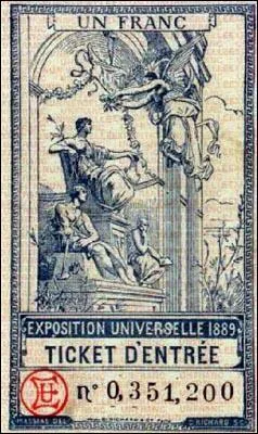 Quel grand monument voit le jour lors de l'Exposition universelle de 1889 ?