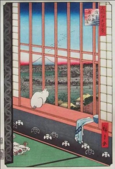 Quel est le nom, très court, de l'extrait de l'uvre "Les champs de riz d'Asakusa" d'Hiroshige ?