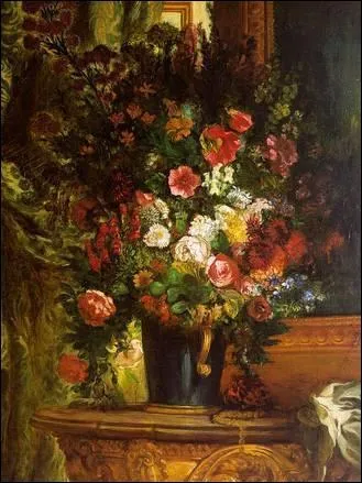 Qui a peint "Bouquet de fleurs sur une console" ?