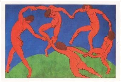 Quel peintre est l'auteur de ce tableau dont le titre est 'La Danse' et où l'on voit évoluer des personnages orange ?