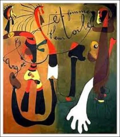 Pourriez-vous me donner le nom de ce peintre, sculpteur, graveur et céramiste, né le 20 avril 1893, faisant partie des principaux artistes du mouvement "surréaliste", à qui on doit des uvres comme "Le Carnaval d'Arlequin", en 1925, ou encore "Escargot, femme, fleur et étoile", en 1934 (photo), qui nous quitta le 25 décembre 1983 ?