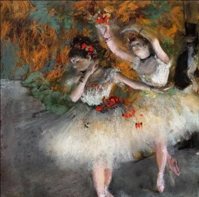 Qui a peint "Deux danseuses entrant sur scène" ?