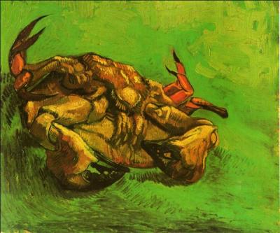 Vincent Van Gogh pourrait avoir peint cet animal d'après des gravures japonaises sur le même sujet. A moins que ce ne soit une étonnante métaphore de son état de son mal-être car il est sur le dos. Avez-vous reconnu ce crustacé ?