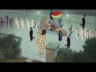 Qui joue la musique quand les chats arrivent chez Haru ?