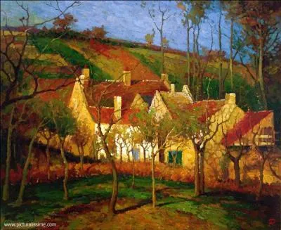 Qui a peint "Les toits rouges" ?