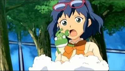 Pourquoi tient-elle une grenouille ?