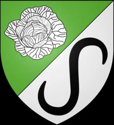 Voici le blason de la ville de Riedwihr où l'on voit un chou pommé d'Alsace. Dans quel département se situe cette ville ?