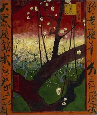 Qui a peint "Les pruniers fleurissant" ?