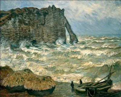 Qui a peint "Mer agitée à Étretat" ?