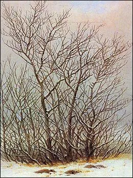 Qui a peint "Arbres et arbustes sous la neige" ?